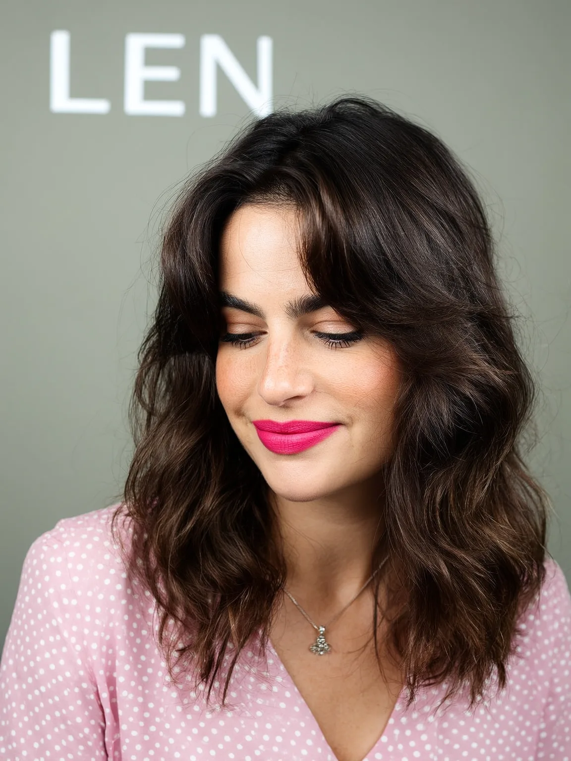 Choppy Shoulder-Length Layers with Curtain Bangs